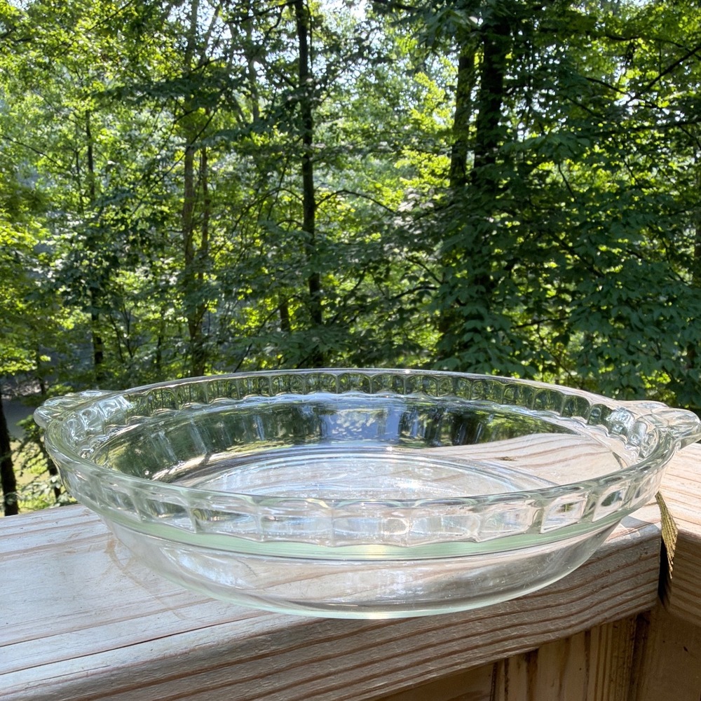 Pyrex Corning Pie Plate Fluted Scalloped Baking Dish Clear Glass 9" 228